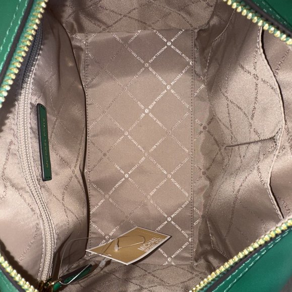 Michael Kors MEDIUM Travel DUFFLE Bag Satchel Leather/Coated Palmetto Green NWT - Picture 5 of 7
